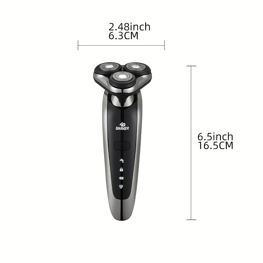 1 Set Electric 6-In-1 Shaver For Men, Dry & Wet 3D Men's Electric Shaver, Rechargeable Rotating Shaver, Father's Day Gift For Father, Man, Husband And Male Friend