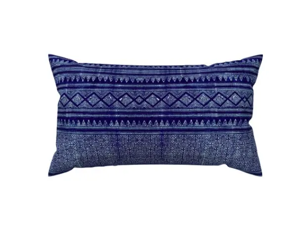 10 Sizes Available: Evil Eye Hmong Batik ZIPPER Pillow Cover 18x18 20x20 24x24 26x26 Indigo Pillow / Hmong Pillow Case