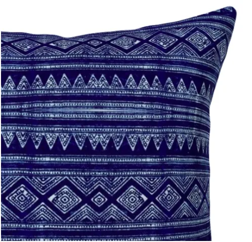 10 Sizes Available: Evil Eye Hmong Batik ZIPPER Pillow Cover 18x18 20x20 24x24 26x26 Indigo Pillow / Hmong Pillow Case