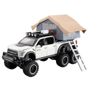 1:24 SCALE DIE-CAST RAPTOR CAMPING【LARGE】 WITH 6 OPENABLE DOORS,PULL BACK ACTION, WORKING LIGHTS,MOVABLE FRONT WHEELS & WORKING HORN【 COLOR AS PER STOCK 】