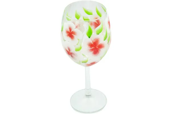 15 oz Wine Glass - Blue Cornflower Meadow