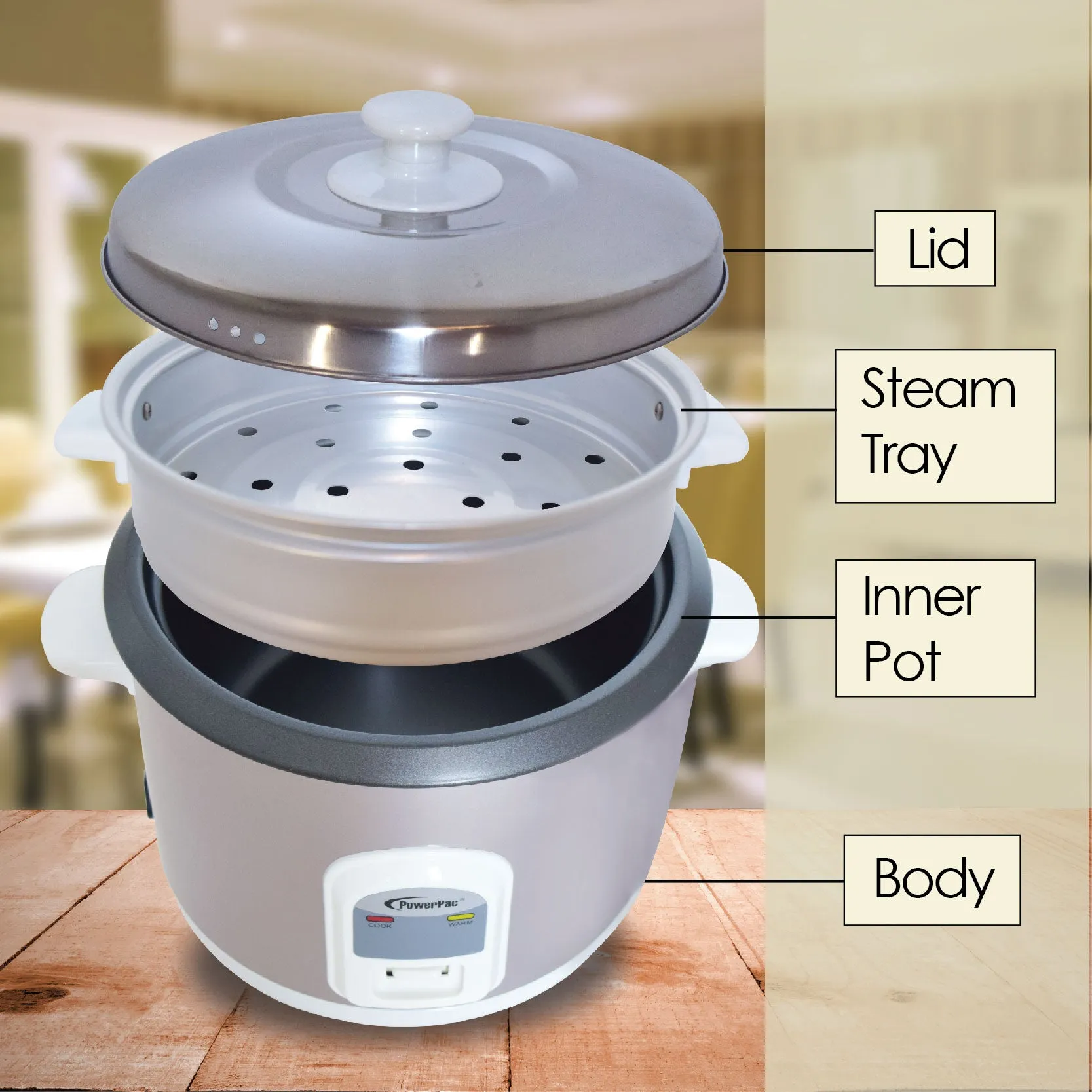 1.8L Rice Cooker with Steamer (PPRC68)