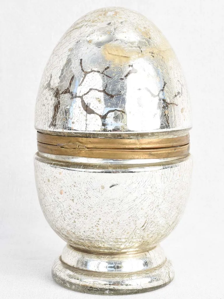 1930s miniature liqueur service in mercury glass egg