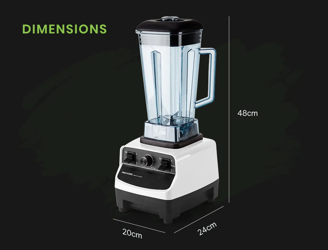 2200W 10-Speed 2L Commercial Blender BPA-Free Jug, PolyCool