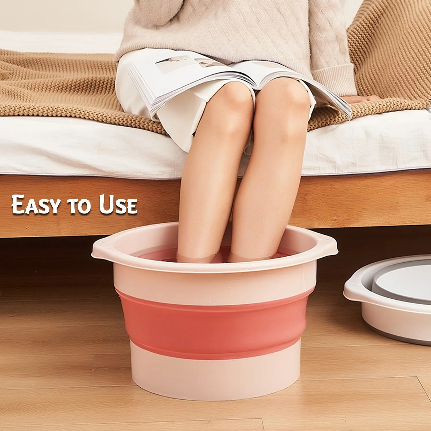 2786 Multi-Purpose Portable Collapsible Folding Tub, with Hanging Hole & Save Storage Space, Also use for Foot Spa.