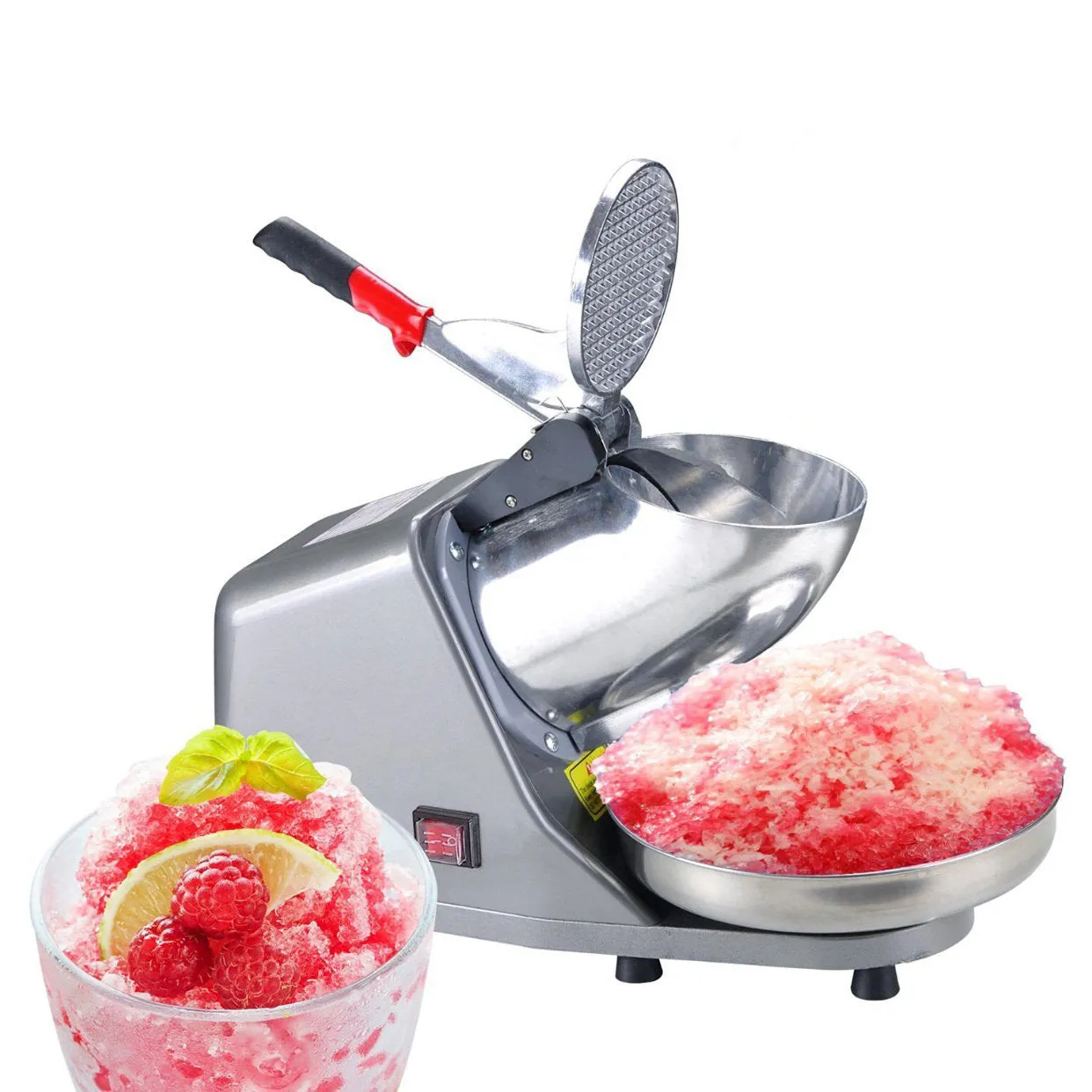 300W Electric Ice Crusher 65KG/H, Alloy Steel Blade, Safe Operation