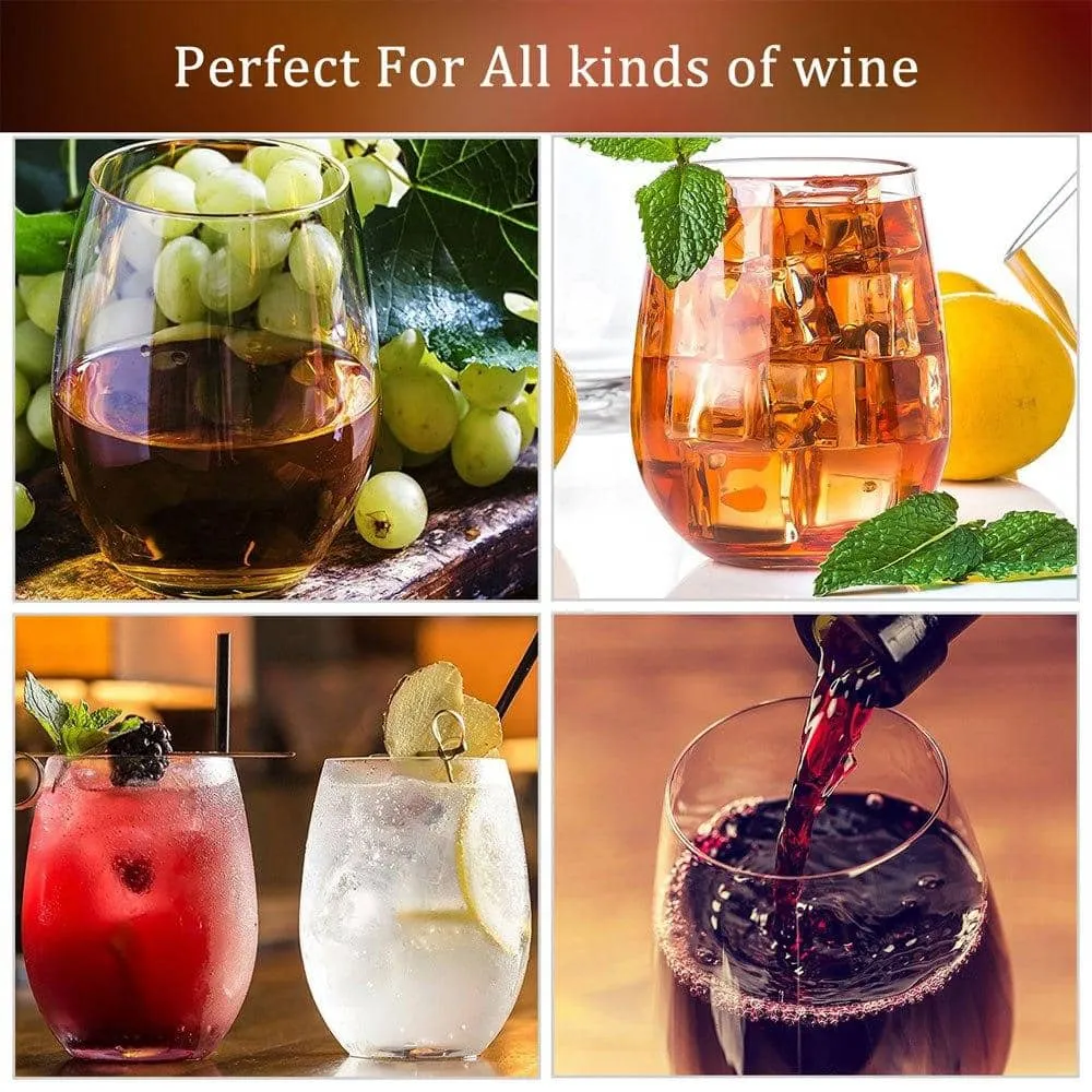 4pcs/set Shatterproof Stemless Plastic Wine Glasses Unbreakable PCTG Red Wine Glasses