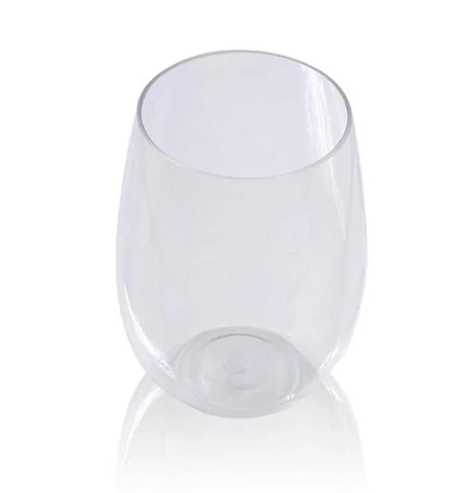 4pcs/set Shatterproof Stemless Plastic Wine Glasses Unbreakable PCTG Red Wine Glasses