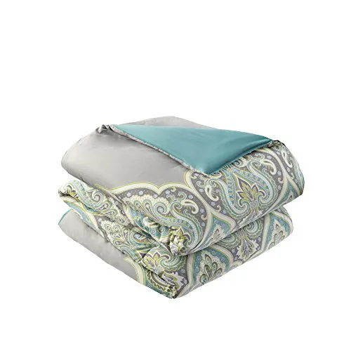 6 Piece - Teal Grey - Paisley Design - Queen Size