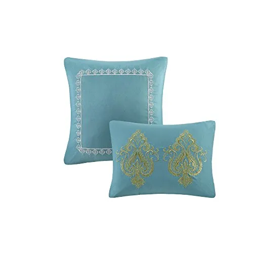 6 Piece - Teal Grey - Paisley Design - Queen Size