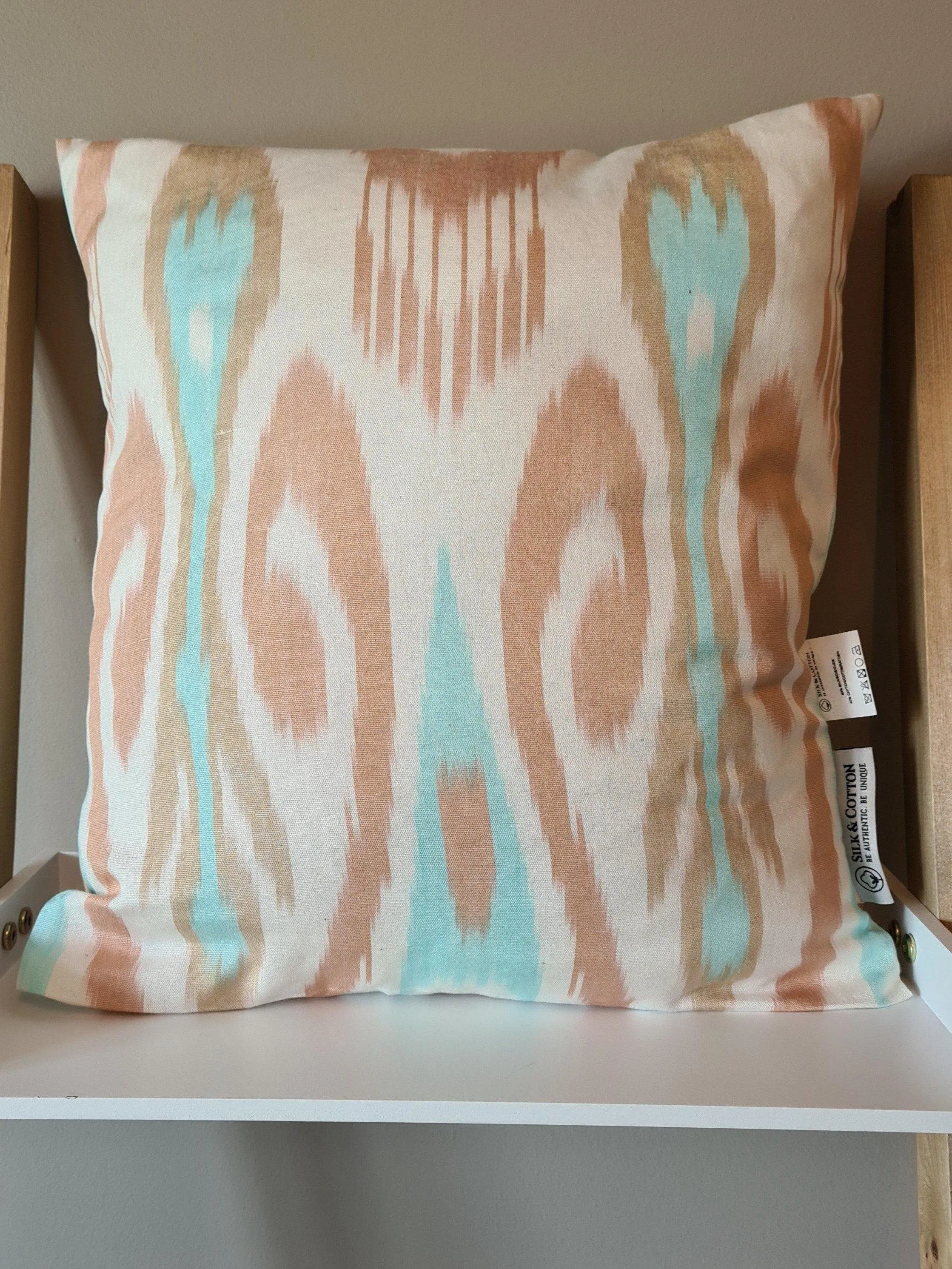 60% Silk Ikat pillow case "Lightness of Being"