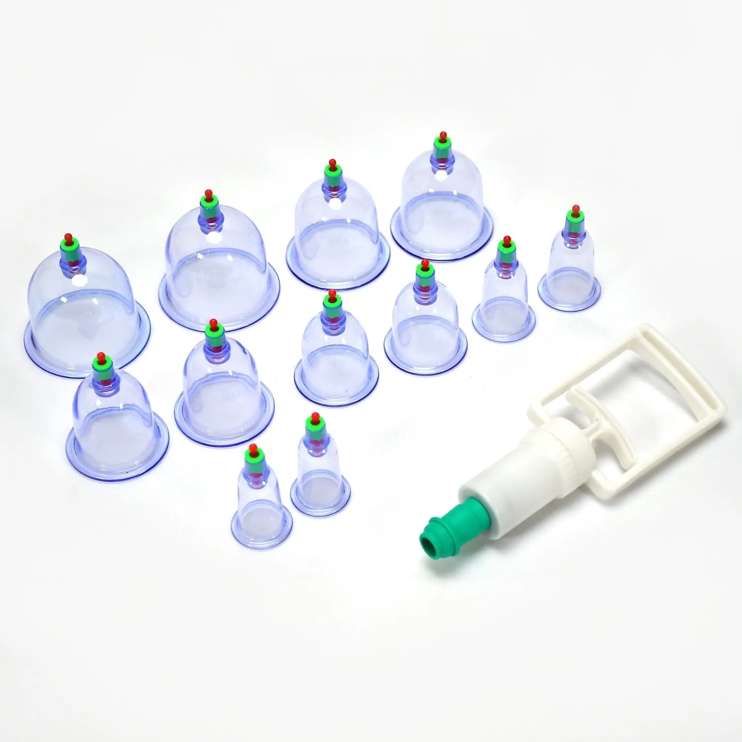 6614 12pcs Cups Vacuum Cupping Kit Pull Out a Vacuum Apparatus Therapy Relax Massagers Curve Suction Pump