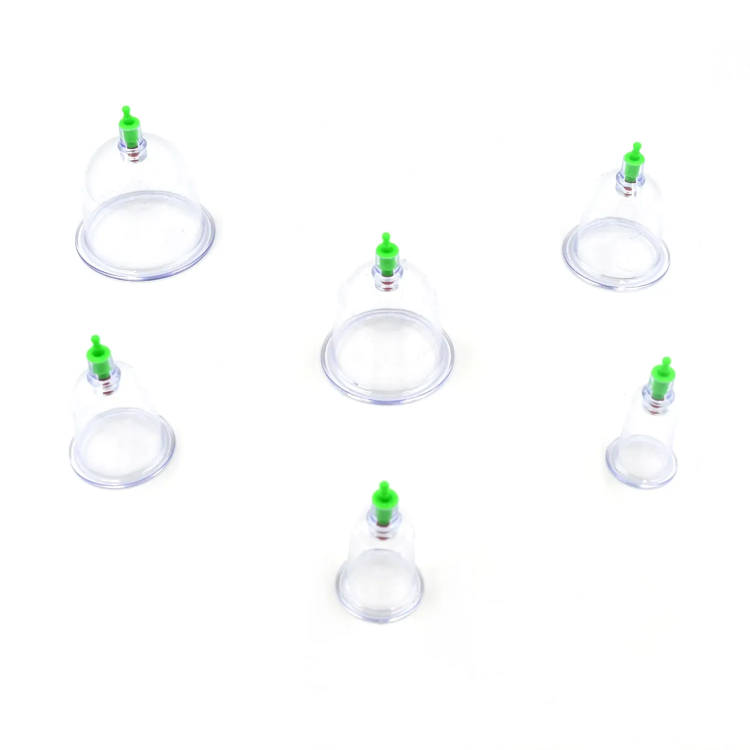 6614A Vacuum Cupping Set 6 Pcs Kit Pull Out a Vacuum Apparatus Therapy Relax Massagers Curve Suction Pumps