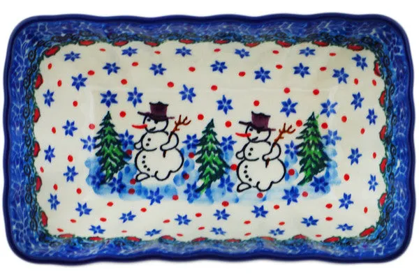 6" Mini loaf pan - Dancing Snowman