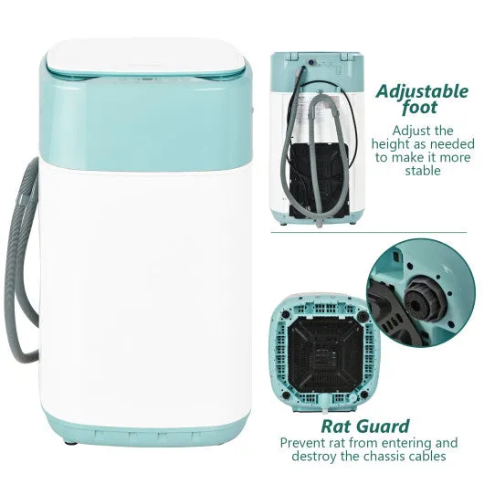 8lbs Portable Fully Automatic Washing Machine with Drain Pump-Green