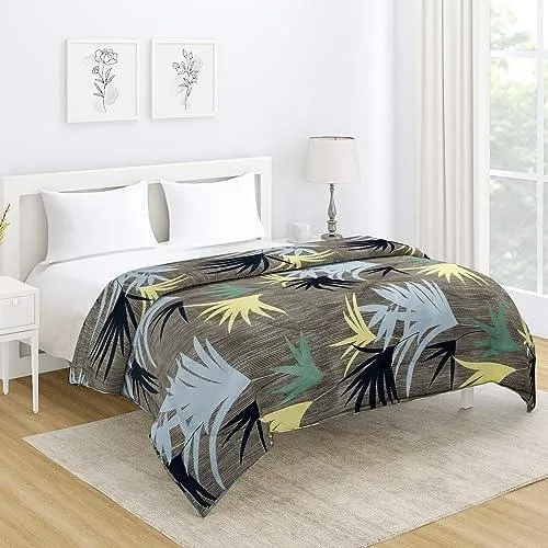 AC Comforter and Bedding Set for Double Bed, Mute Grey Fan Palm