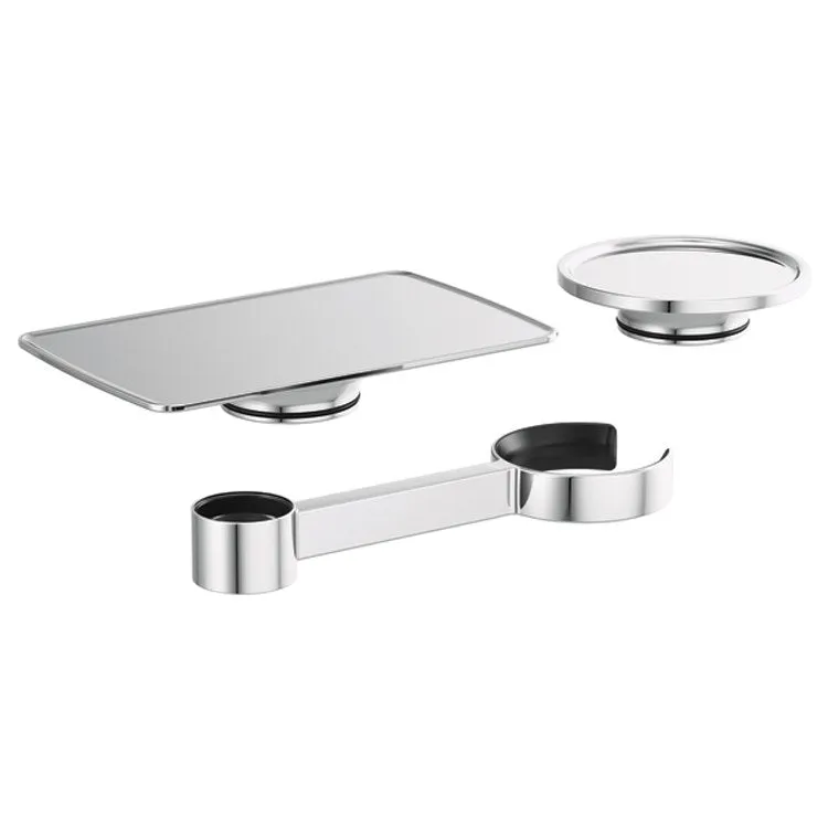 Accessory Kit Kintsu Polished Chrome Brass for Freestanding Tub Filler Includes Tray/Dish/Wine Glass Holder