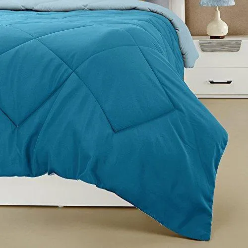 Amazon Brand - Solimo Microfibre Reversible Comforter, Double (Ocean Blue and Mild Blue, 200 GSM)