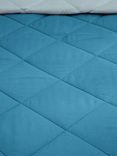 Amazon Brand - Solimo Microfibre Reversible Comforter, Double (Ocean Blue and Mild Blue, 200 GSM)