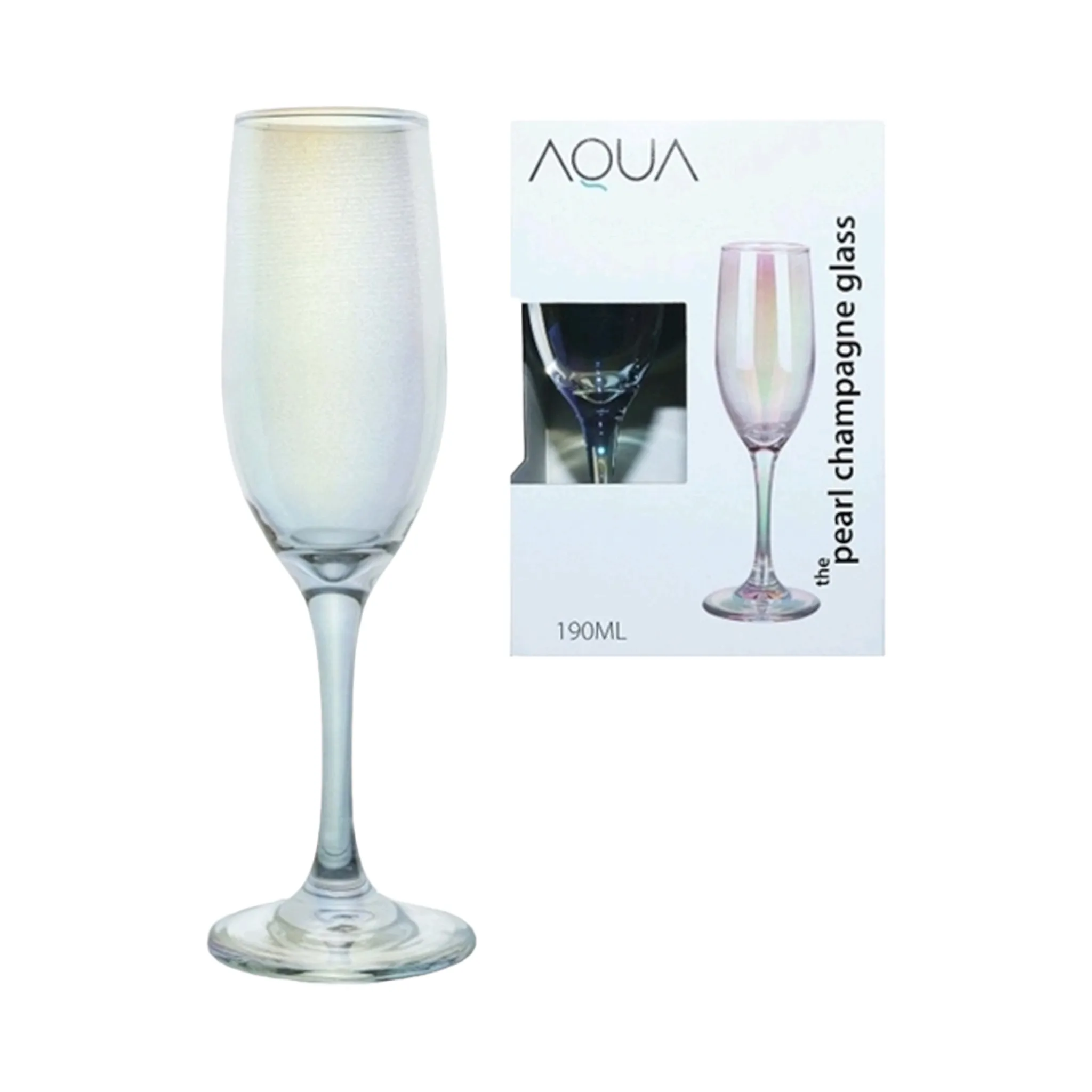 Aqua 190ml Pearl Champagne Glass 4Pcs