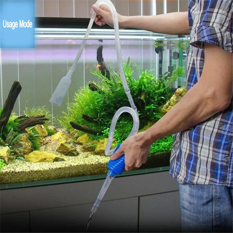 Aquarium Manual Cleaner Tool Siphon Gravel Suction Pipe Filter Fr Fish Tank Vacuum Water Change