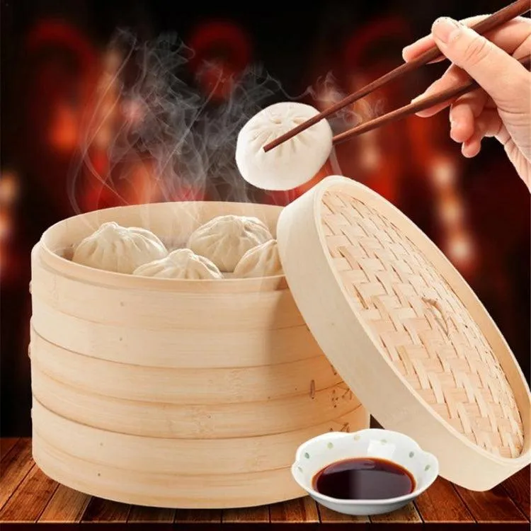 Artisan Bamboo Steamer Set for Perfectly Steamed Dumplings - Eco-Friendly Multi-Tier Cooking Solution