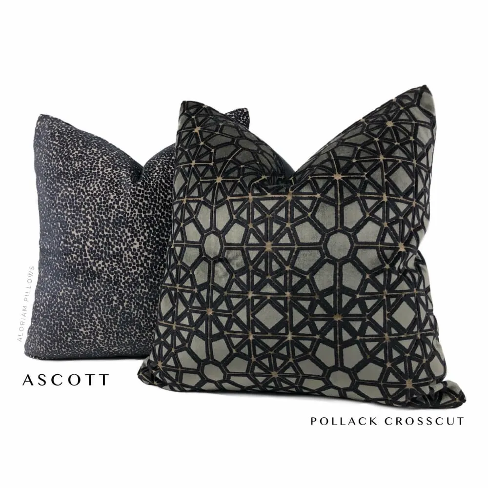 Ascott Black Abstract Cut Velvet Dots Pillow Cover