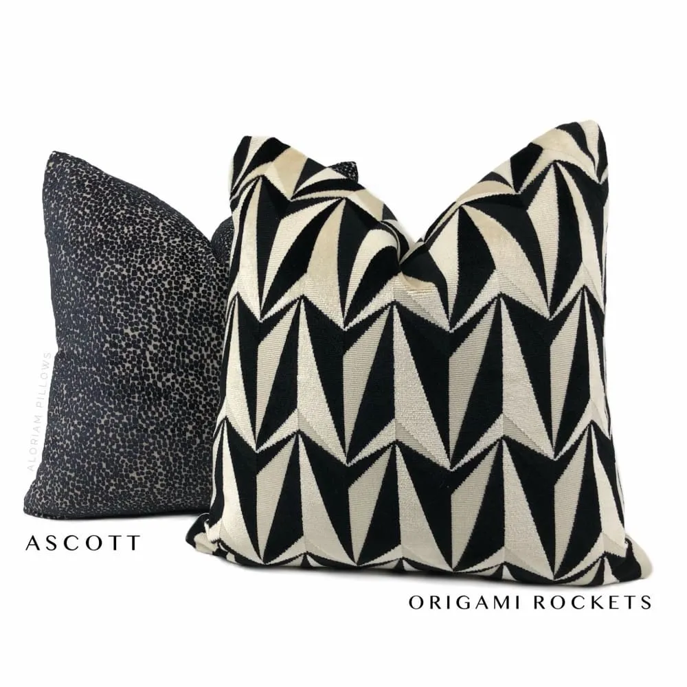 Ascott Black Abstract Cut Velvet Dots Pillow Cover