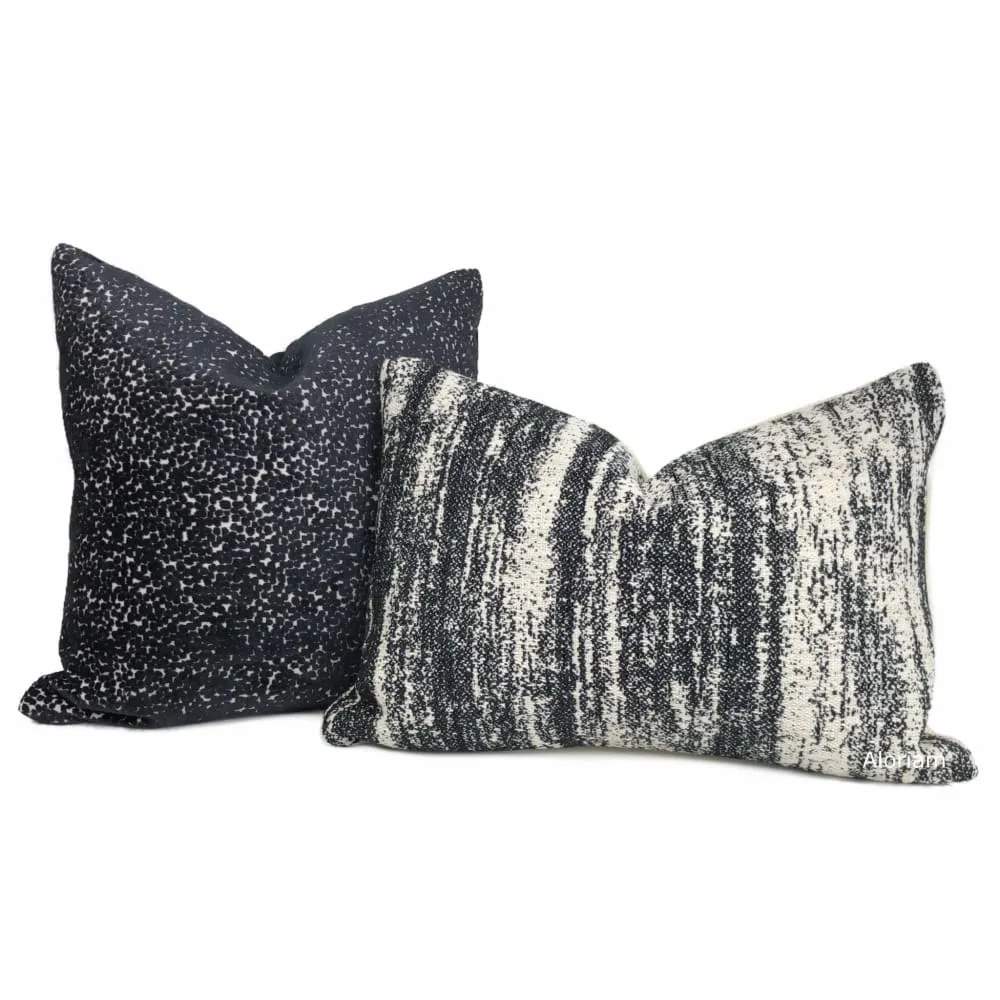 Ascott Black Abstract Cut Velvet Dots Pillow Cover