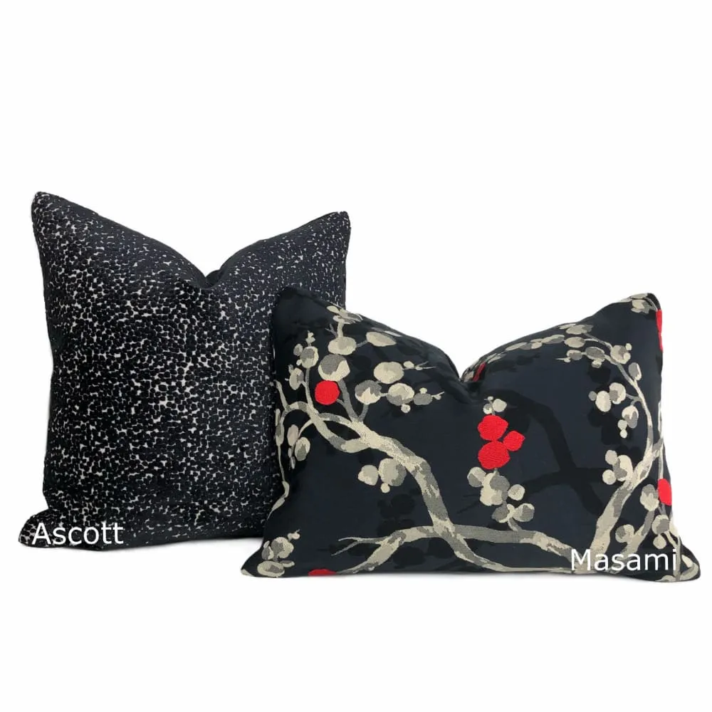 Ascott Black Abstract Cut Velvet Dots Pillow Cover