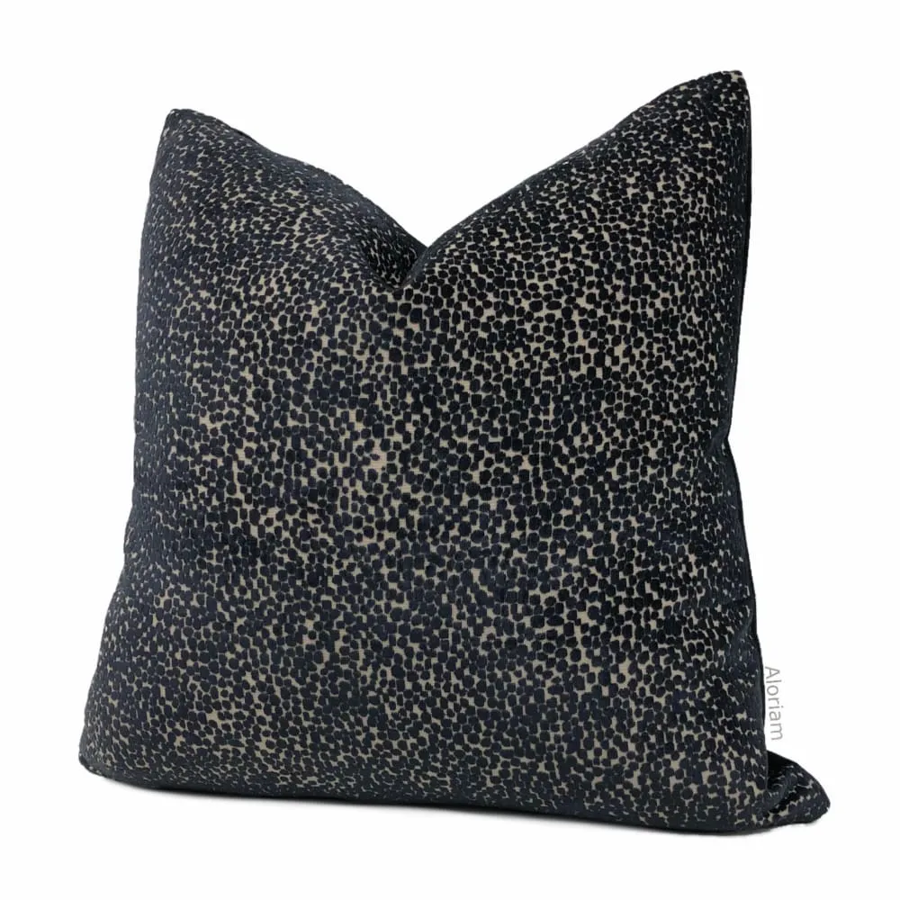 Ascott Black Abstract Cut Velvet Dots Pillow Cover