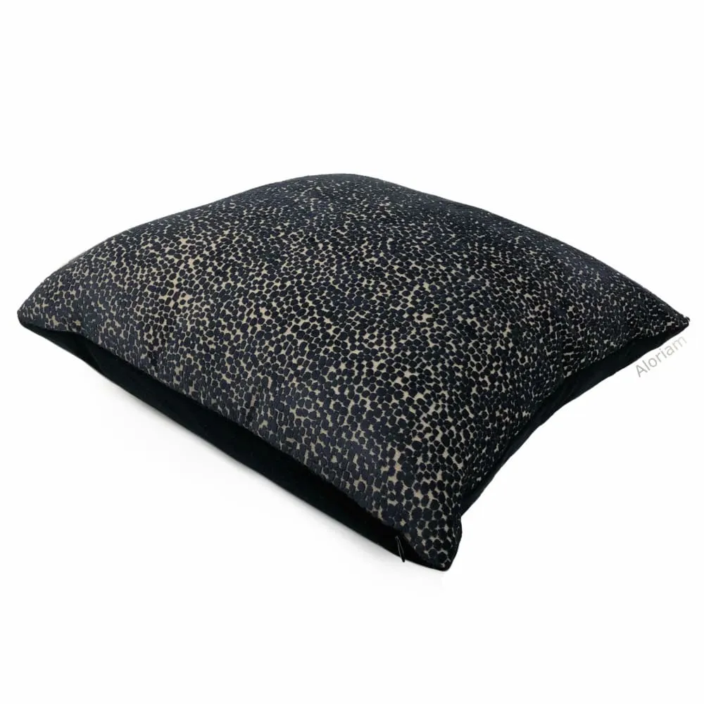 Ascott Black Abstract Cut Velvet Dots Pillow Cover