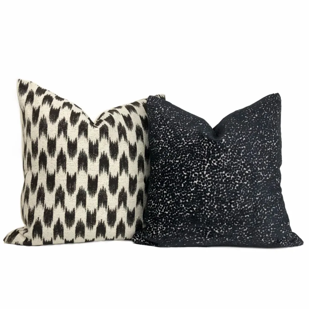 Ascott Black Abstract Cut Velvet Dots Pillow Cover