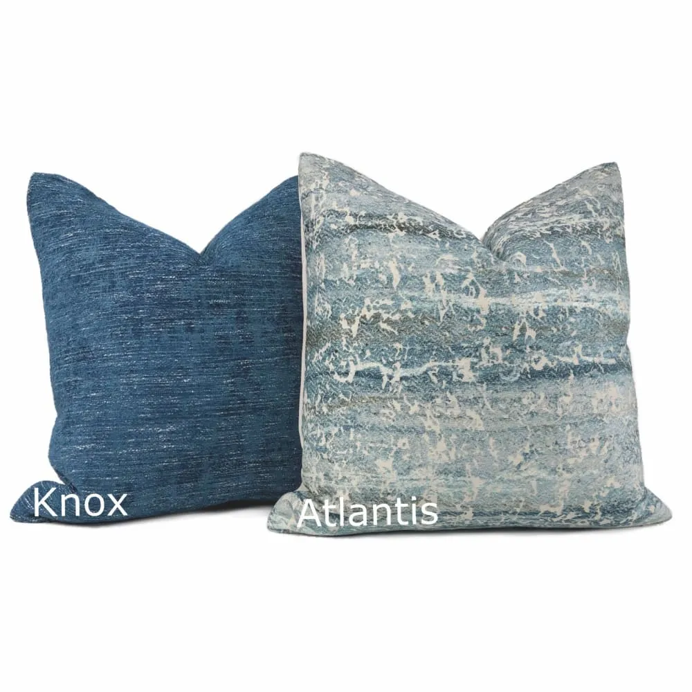 Atlantis Watery Blues Abstract Texture Pillow Cover