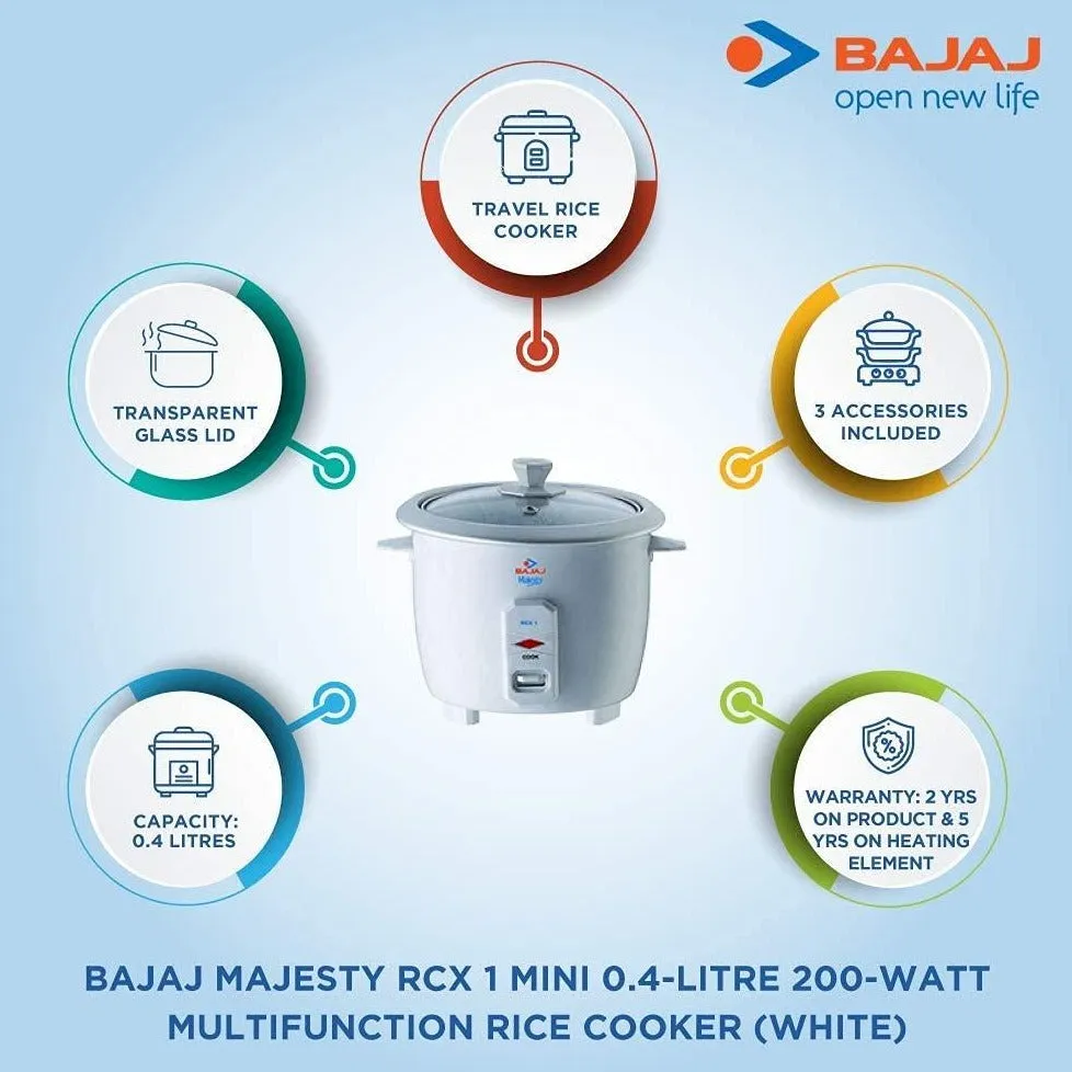 Bajaj Majesty RCX Multifunction Rice Cooker- 1 Pc