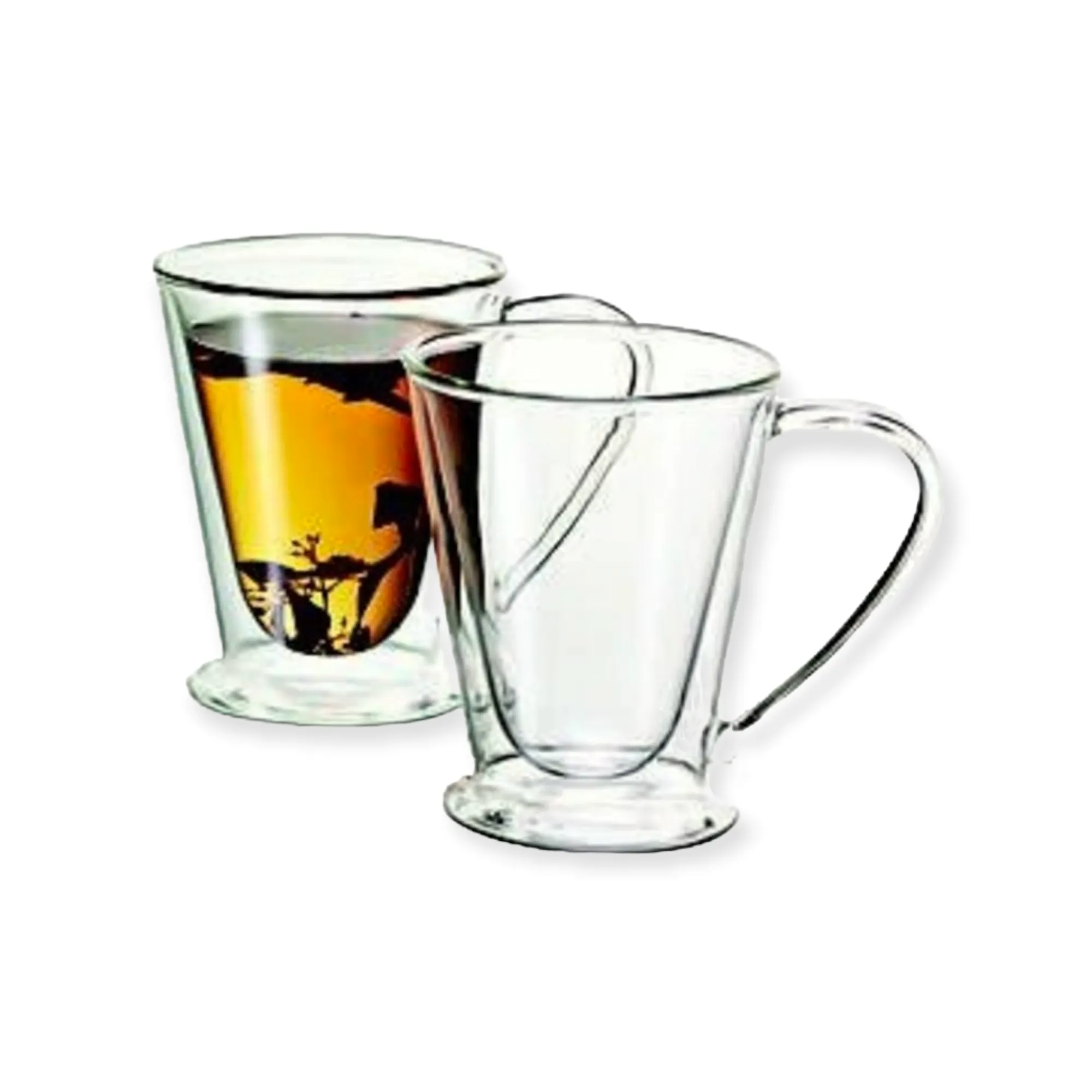 Barista Borosilicate Double Wall Footed Café Latte Coffee Mug 300ml 2pc10194