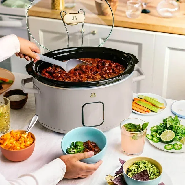 Beautiful 19459 6 Qt Programmable Slow Cooker, Porcini Taupe by Drew Barrymore