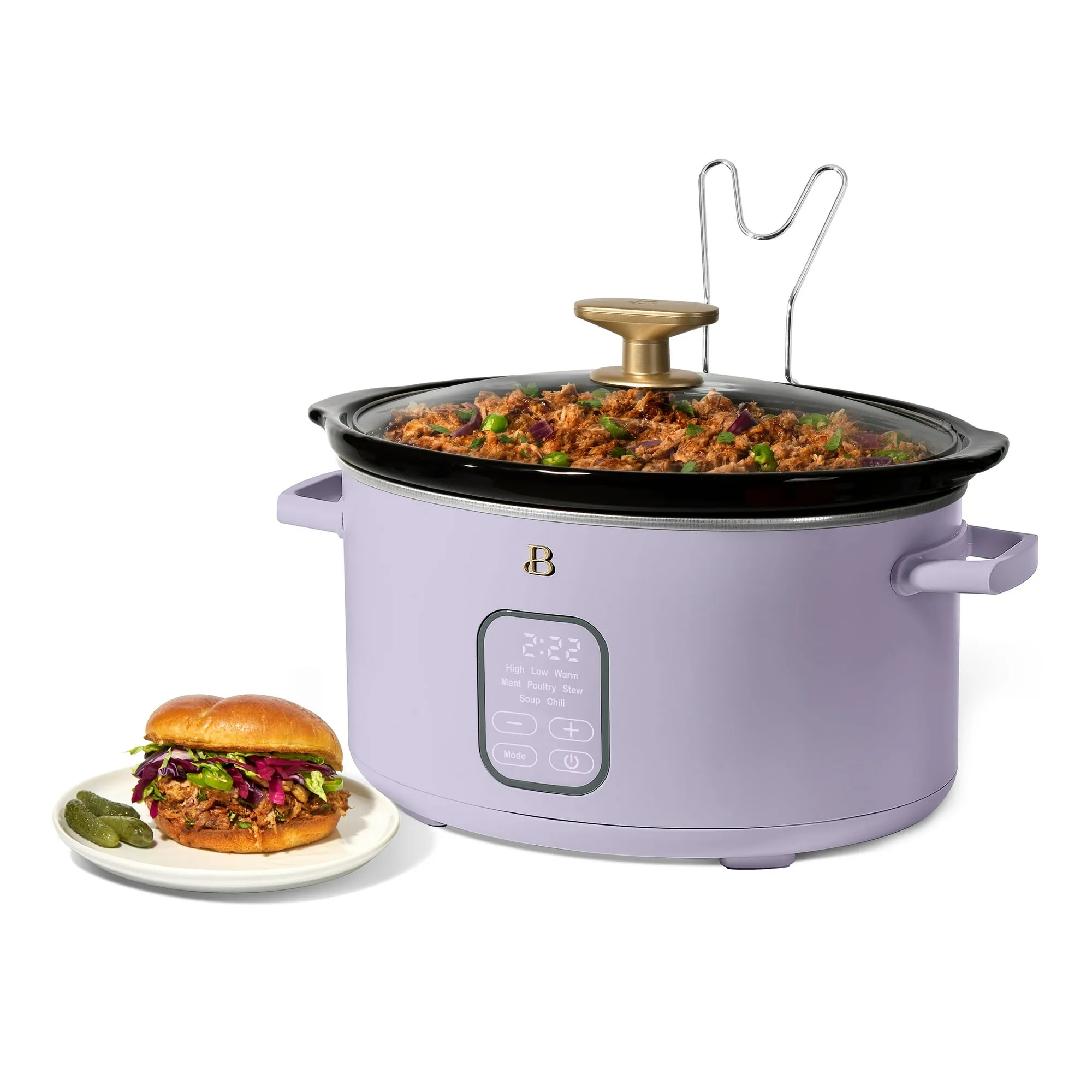 Beautiful 19475 6 Qt Programmable Slow Cooker, Lavender