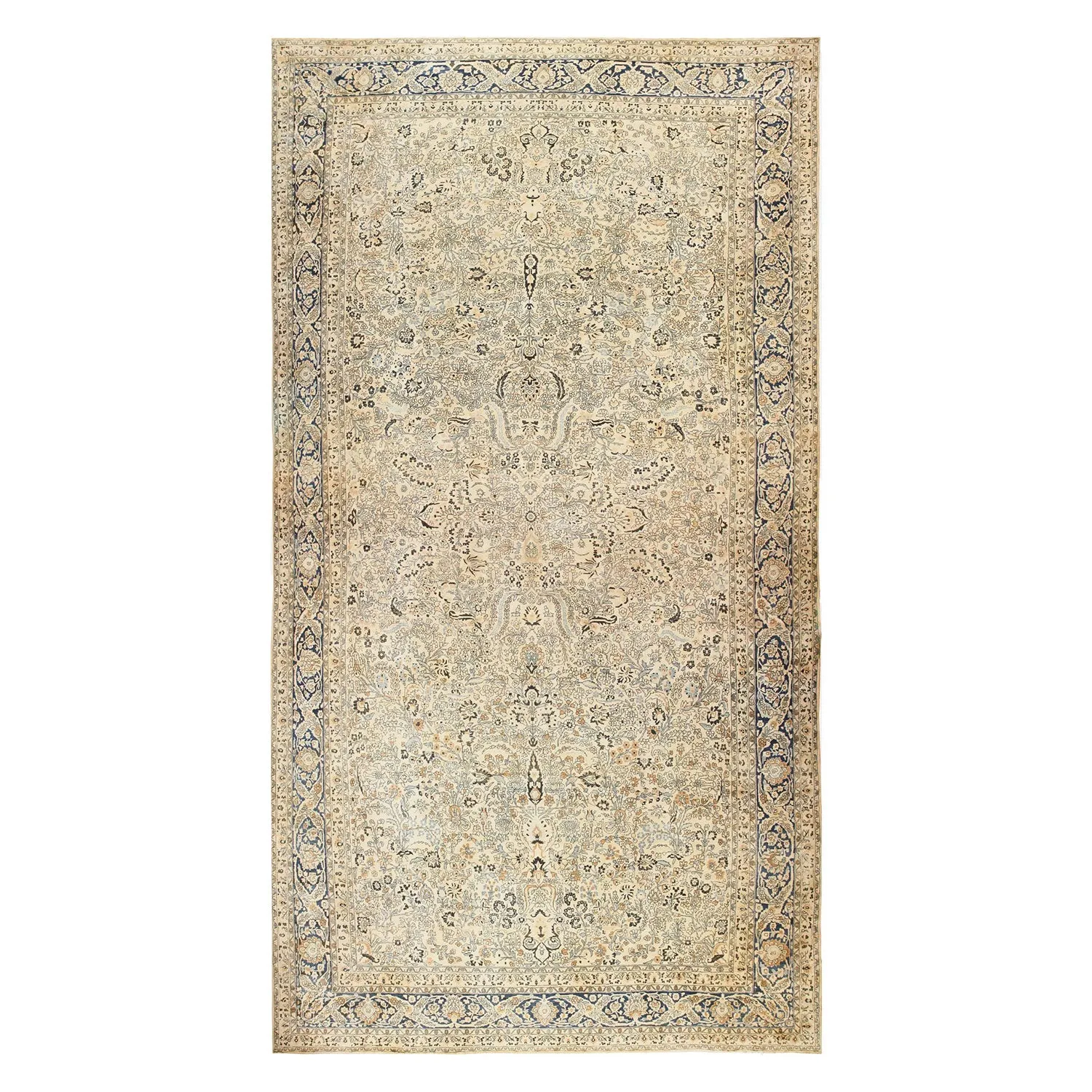 Beige Antique Persian Khorassan Rug - 14'4" x 28'0"