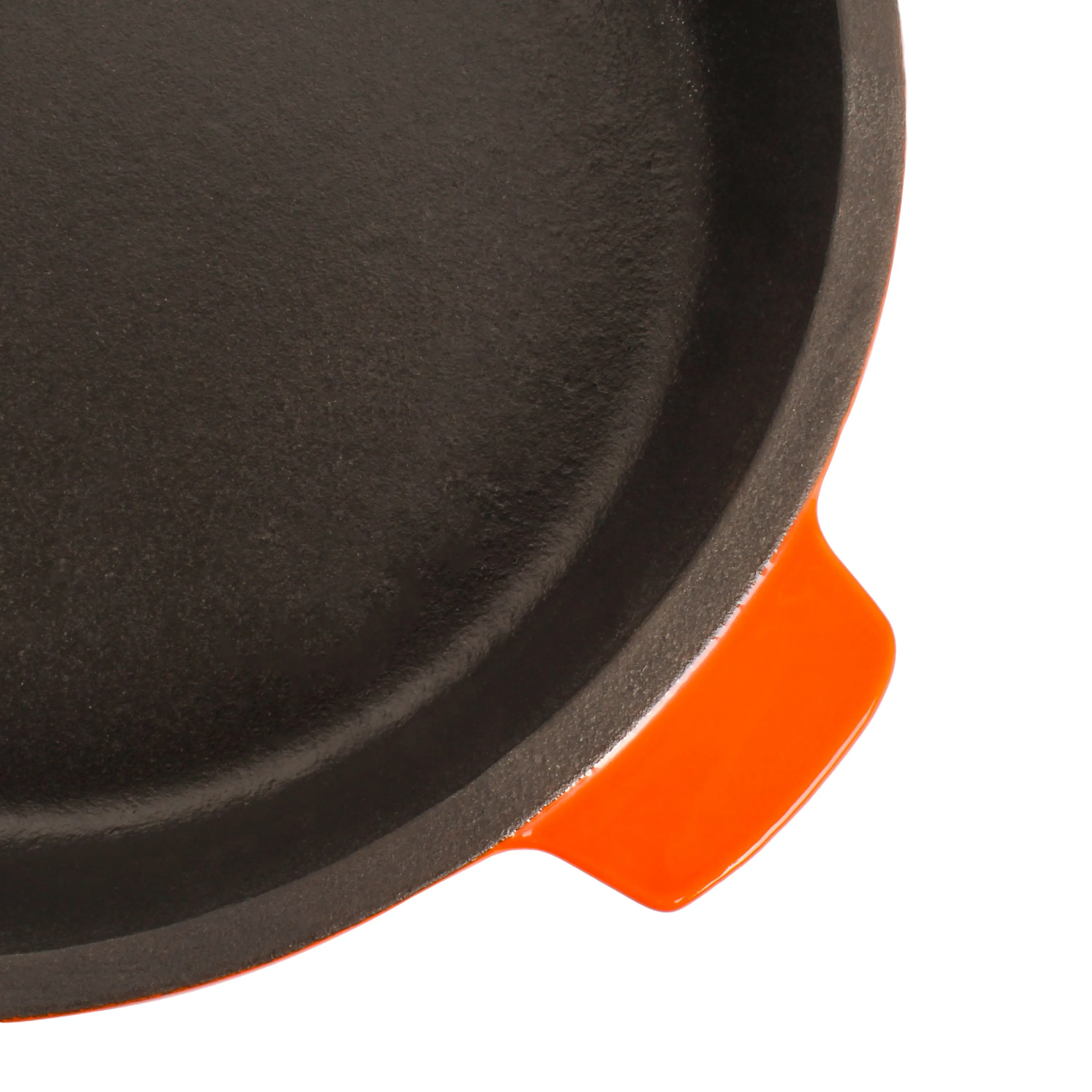 BergHOFF Neo 4pc Cast Iron Cookware Set, Fry Pan, Grill Pan & Round Dutch Oven, Orange