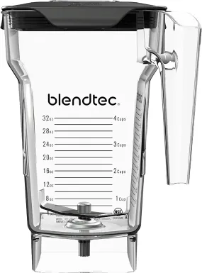 Blendtec 75oz volume 32oz Wet Dry Fillable FourSide Professional-Grade Blender Jar and Vented Latching Lid Clear