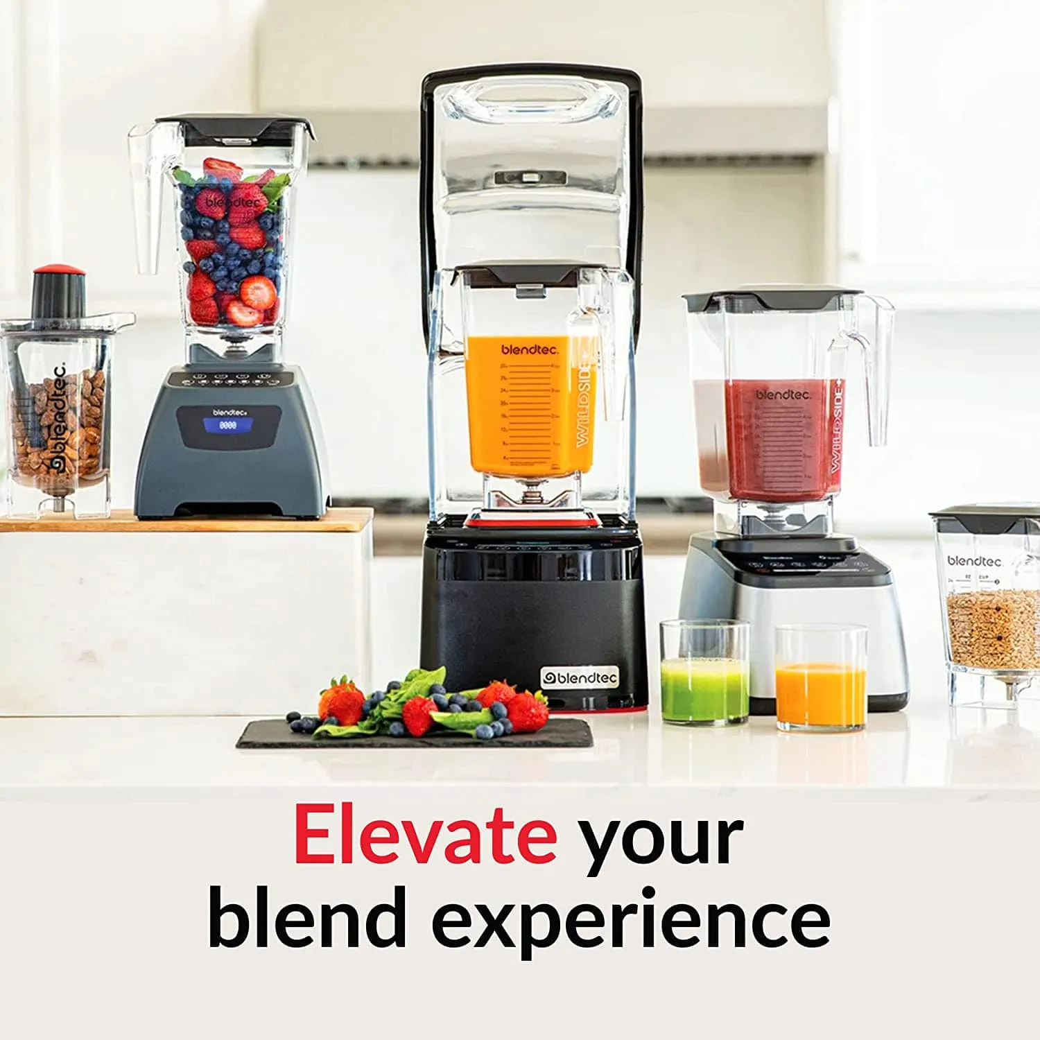 Blendtec 75oz volume 32oz Wet Dry Fillable FourSide Professional-Grade Blender Jar and Vented Latching Lid Clear