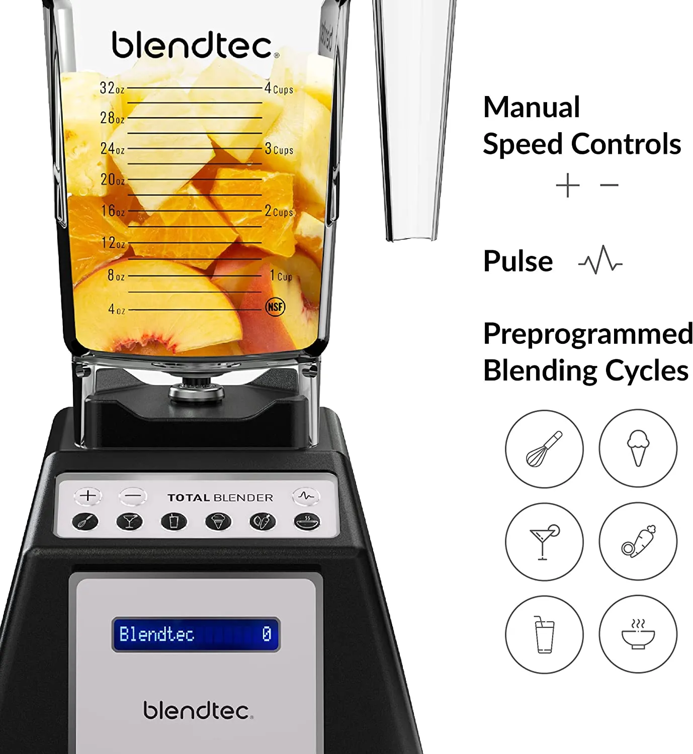 Blendtec Total Classic 75oz FourSide Jar Blender Black