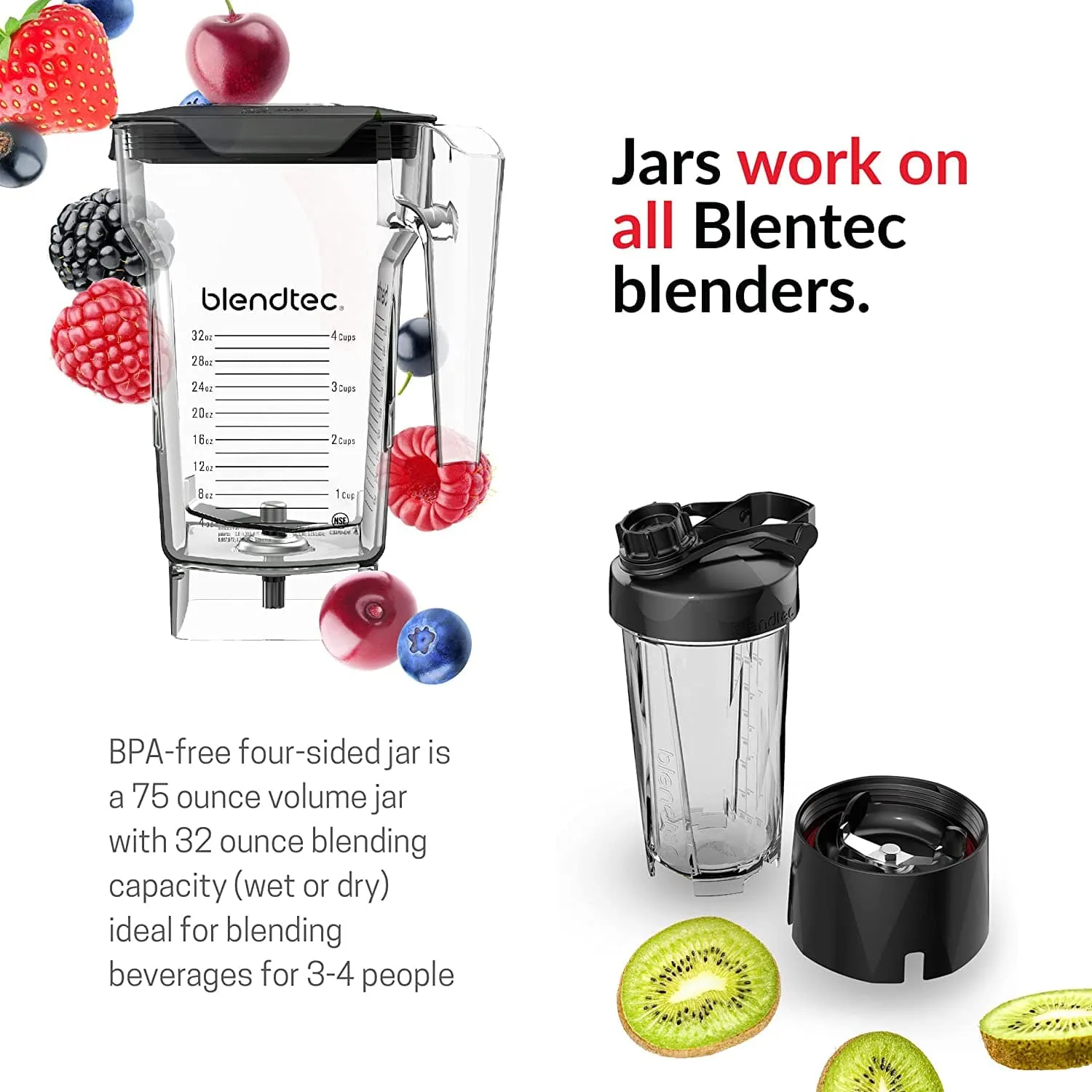 Blendtec Total Classic 75oz FourSide Jar Blender Black