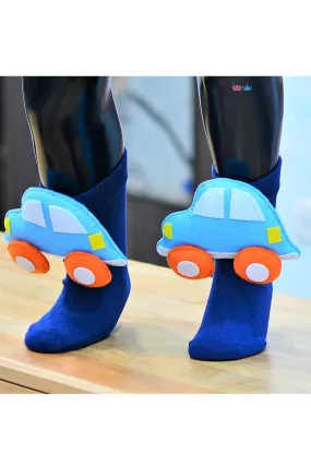 Blue car party buddy socks