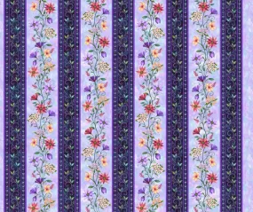 Border Stripe Lilac 100% Cotton - 10cm Increments