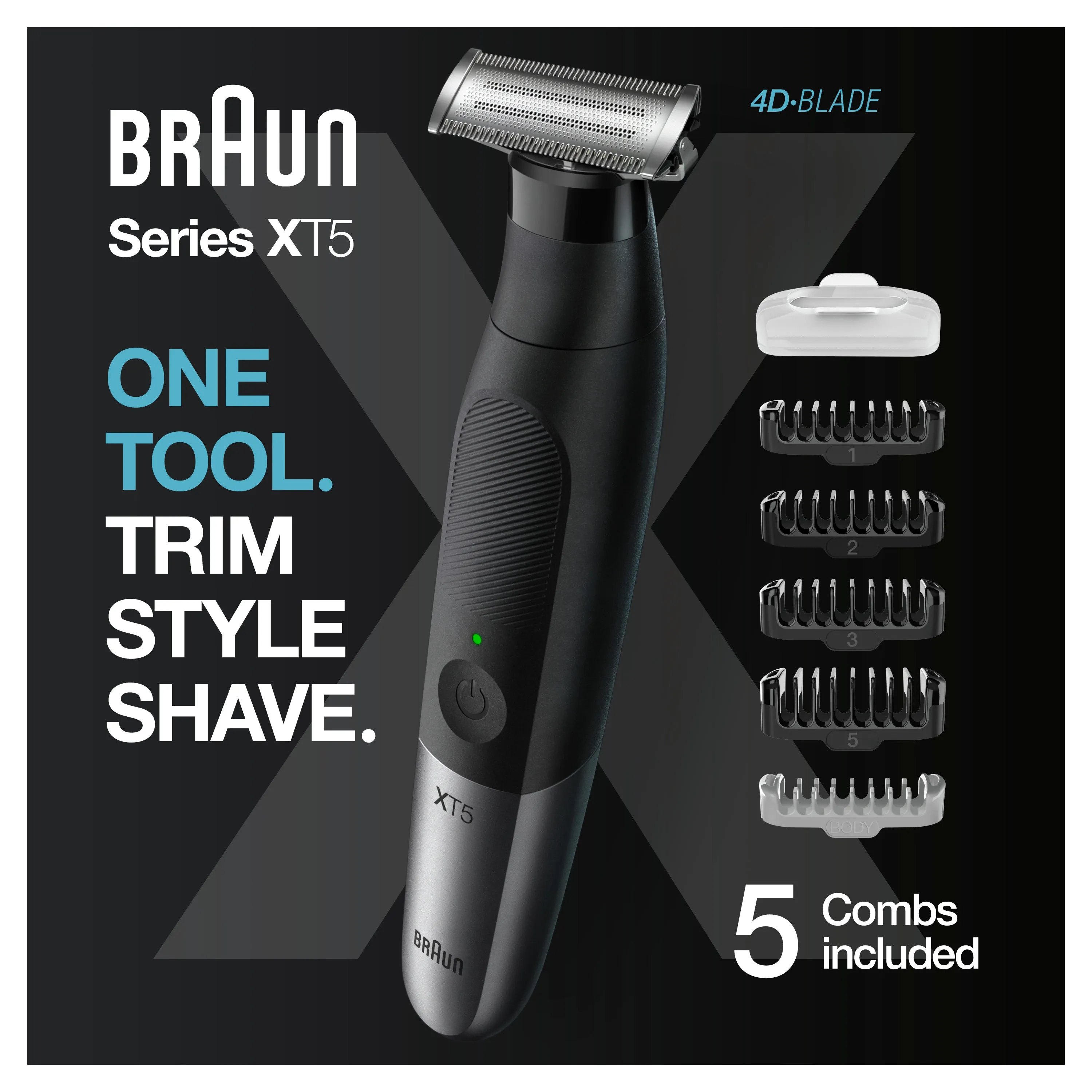 Braun Series X XT5100 Wet & Dry All in One Trimmer with 5 Attachments