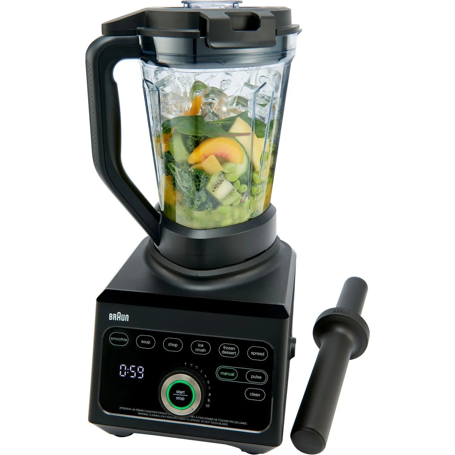 Braun TriForce Power Blender 1600 Watts, 18 Food Programs with Accessories in Black (JB9041BK)