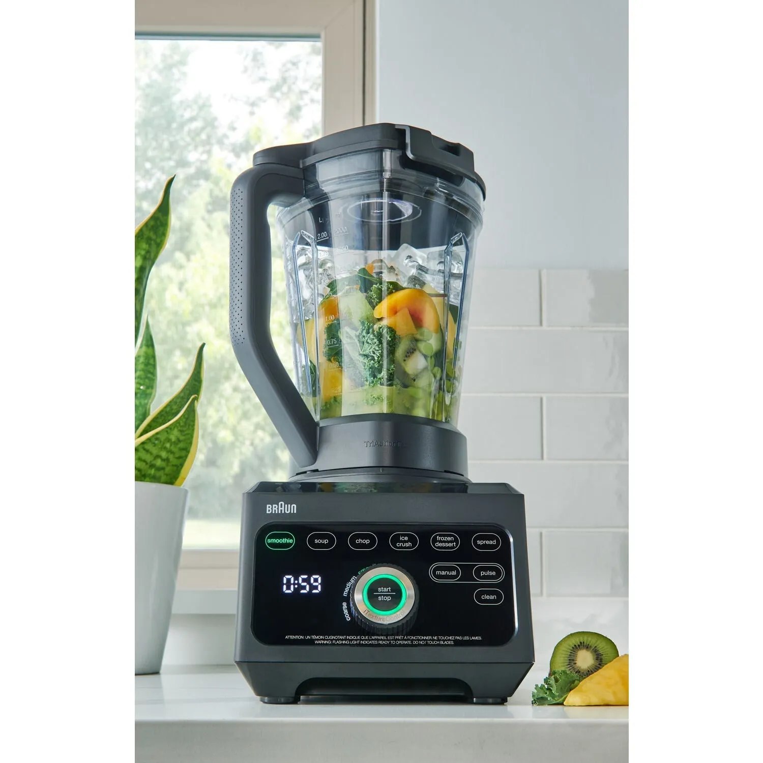 Braun TriForce Power Blender 1600 Watts, 18 Food Programs with Accessories in Black (JB9041BK)