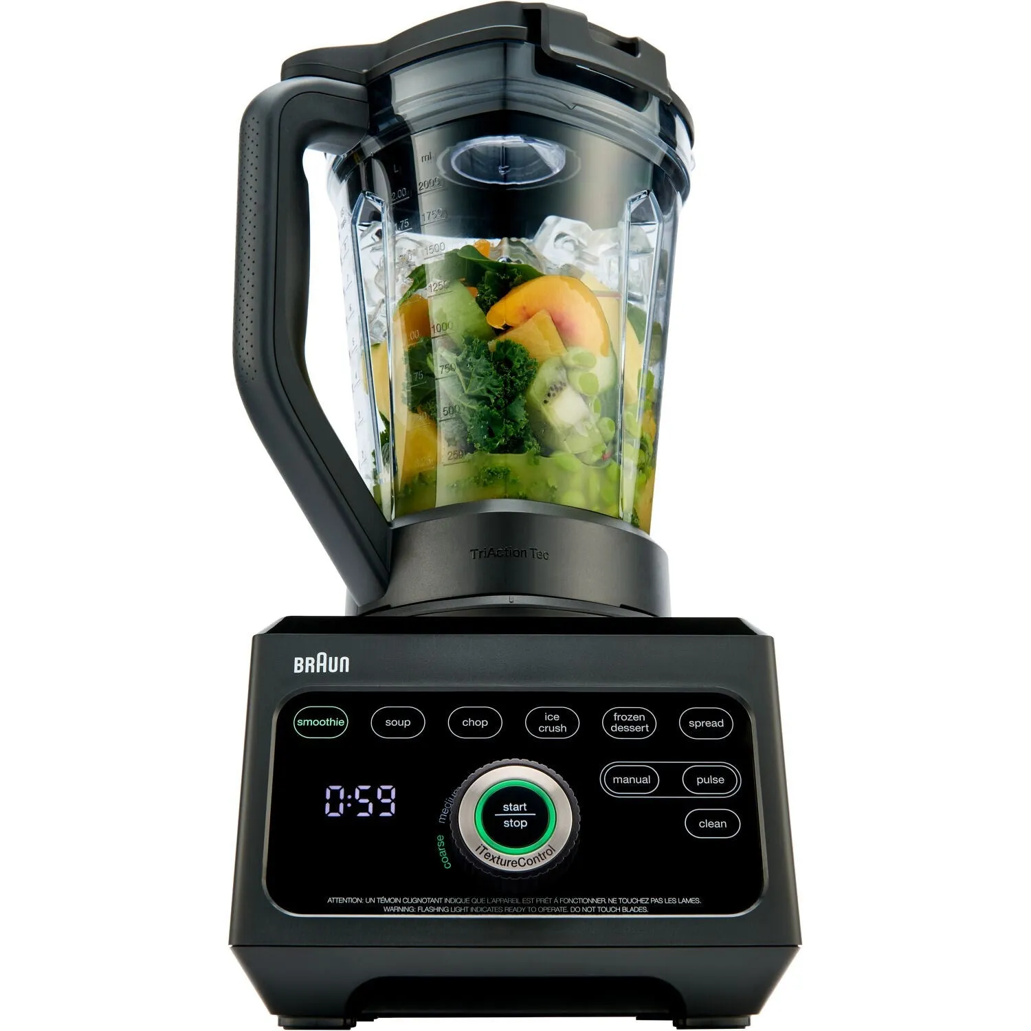 Braun TriForce Power Blender 1600 Watts, 18 Food Programs with Accessories in Black (JB9041BK)